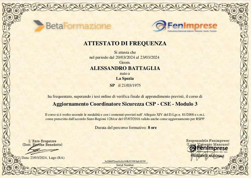 Coordinatore Sicurezza CSP/CSE — Modulo 3