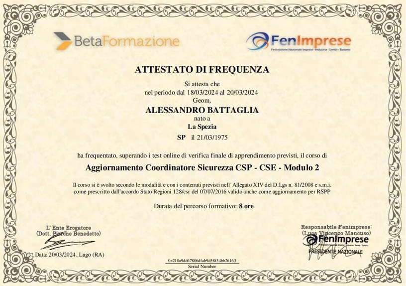 Coordinatore Sicurezza CSP/CSE — Modulo 2