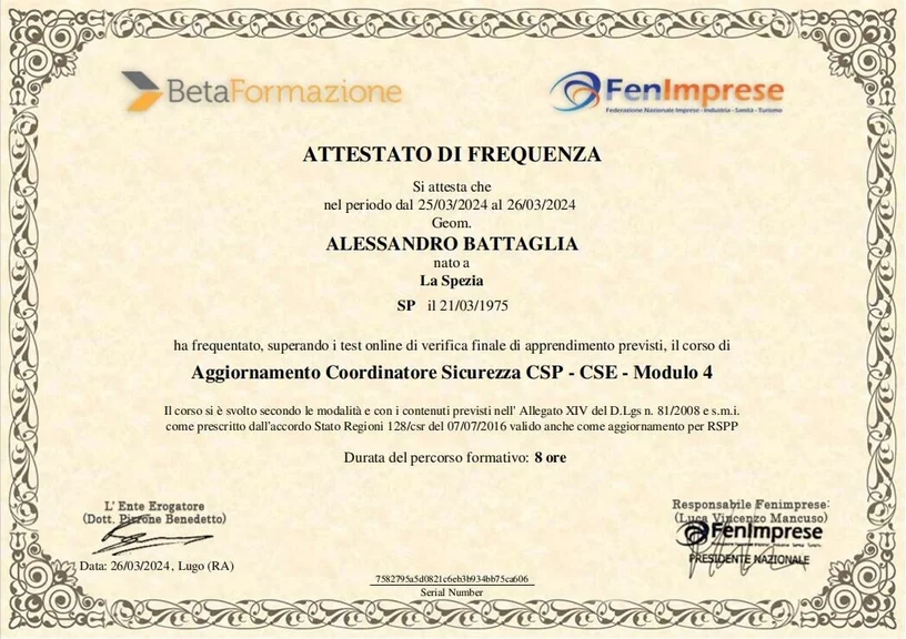 Coordinatore Sicurezza CSP/CSE — Modulo 4